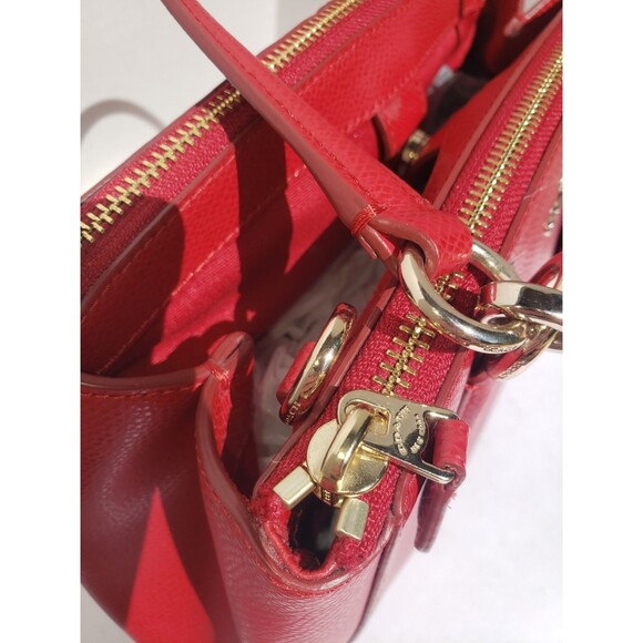 Coach Mini Christie Carryall Red Pebbled Purse Crossbody HandBag Satchel EUC - Picture 5 of 16